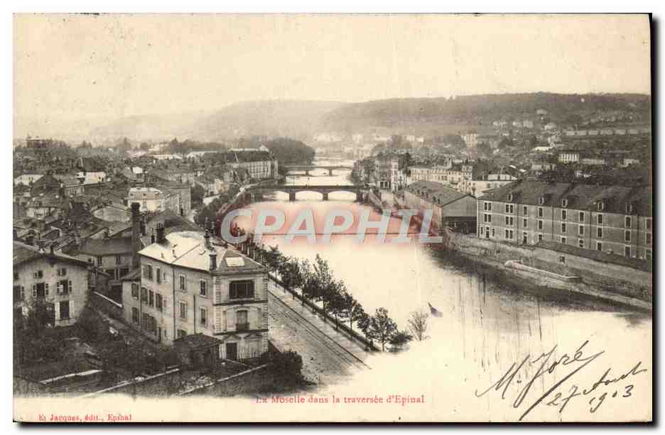CPA La Moselle dans la traversee d'Epinal