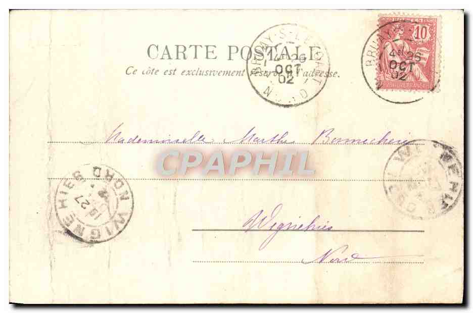 Antike Ansichtskarte Valenciennes Das Rathaus — Rückseite