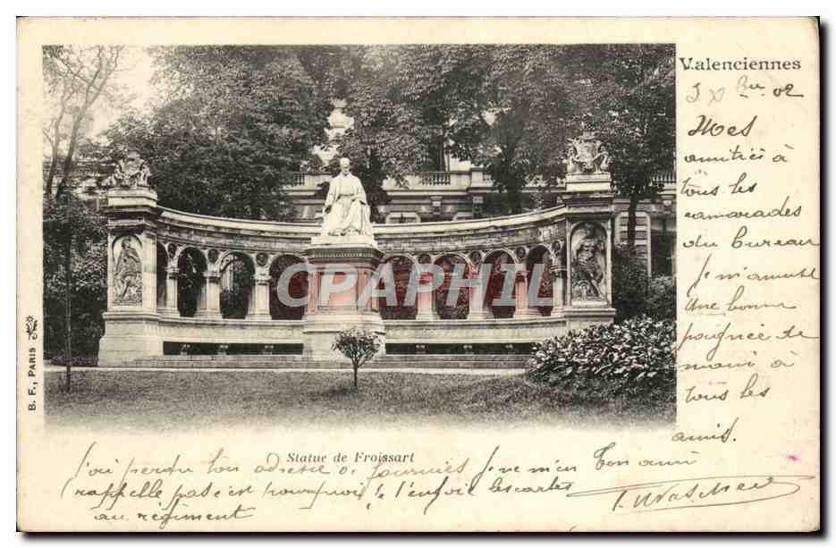 Statue de Froissart — Valenciennes — B. F., Paris, n° 10