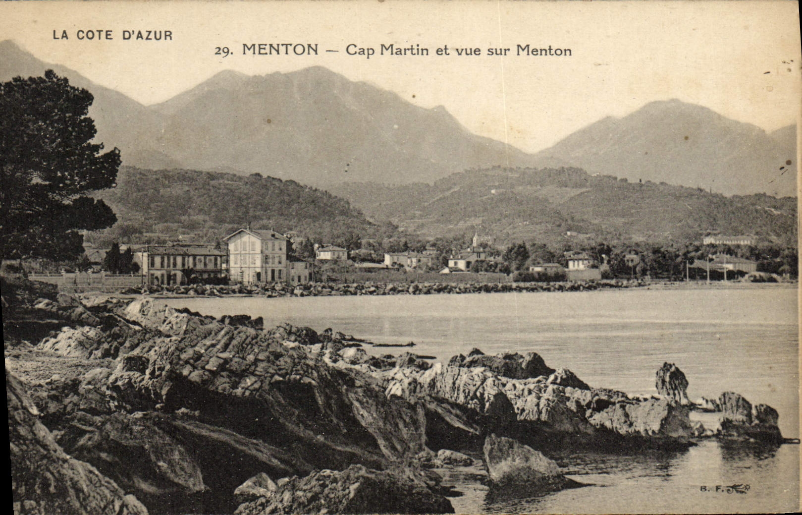 Menton — Cap Martin et vue sur Menton — B. F. Éditeur