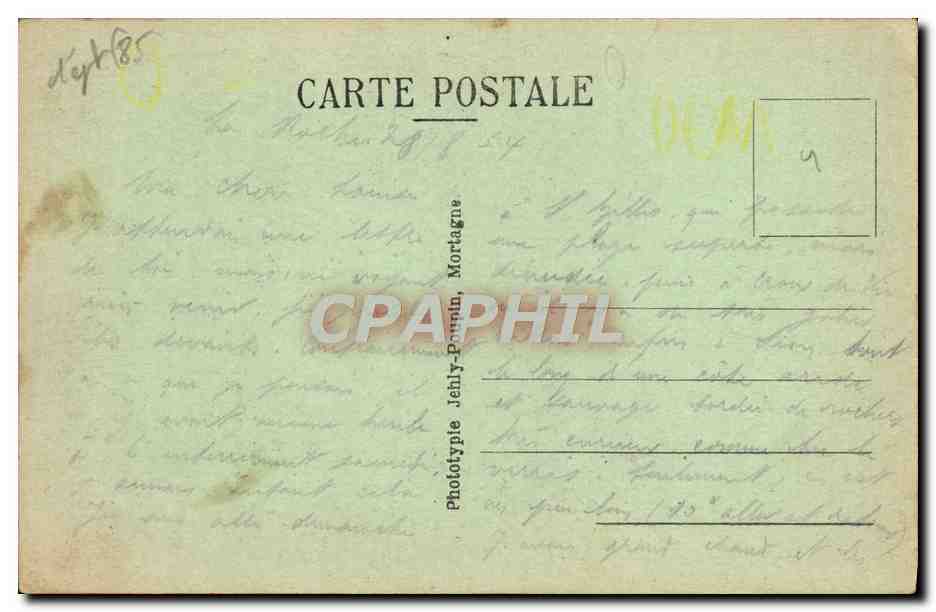 CPA Croix de Vie Les cinq pineaux — Verso