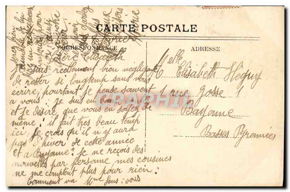 CPA Marseille Le Plare de la Desirade Depart d'un courrier Bateau — Verso