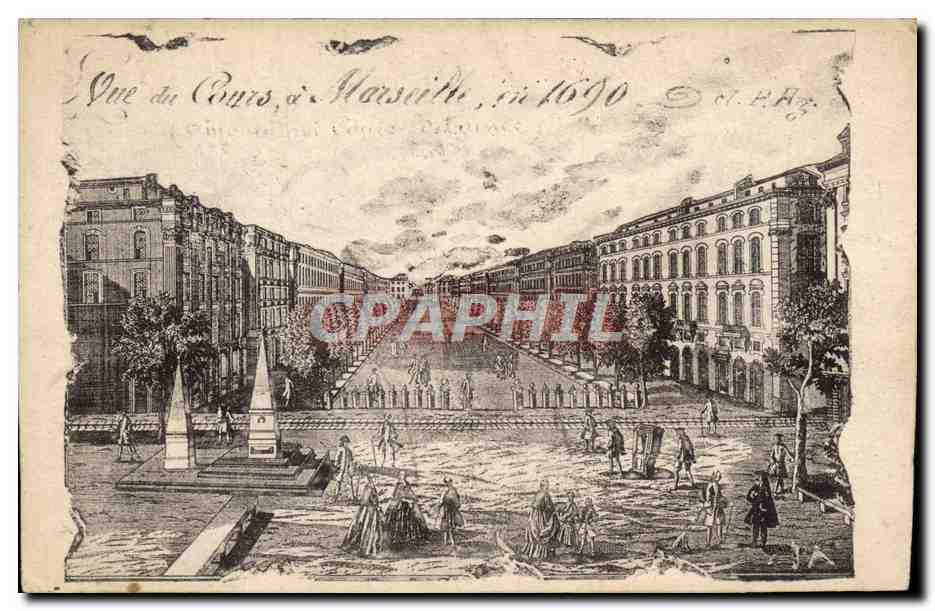 CPA Marseille Vue du cours en 1690