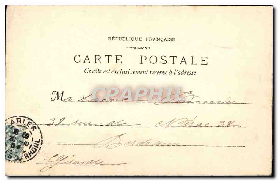 CPA Arles Les Aliscamps Tombeau des Consuls — Verso