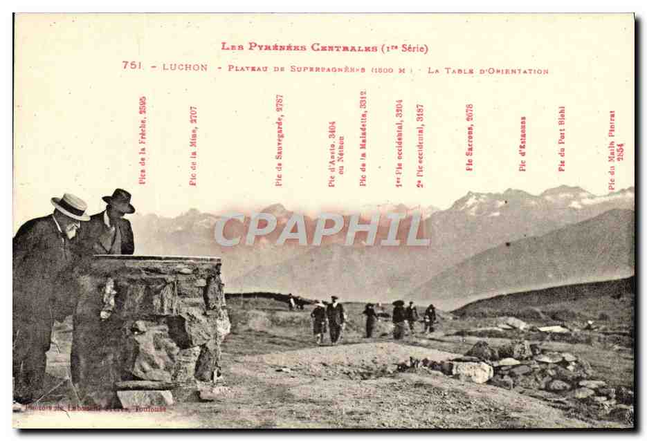 CPA Luchon Plateau de Superbagneres La table d'orientation