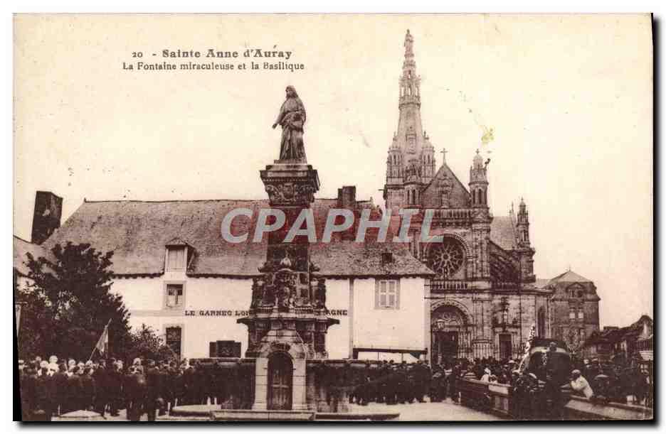 CPA Sainte Anne D'Auray La Fontaine miraculeuse et la basilique