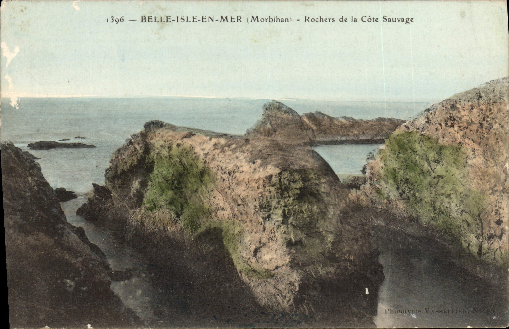 Belle-Île-en-Mer (Morbihan) — Rocas de la Costa Salvaje — Fototipo Vassellier, N°1396