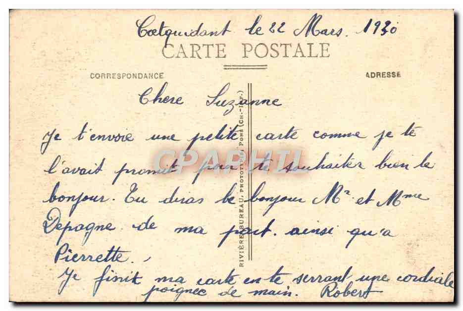 Camp de Cetquidan — Un groupe de Bâtiments neufs — Edit. Chapin n°841 — Rückseite