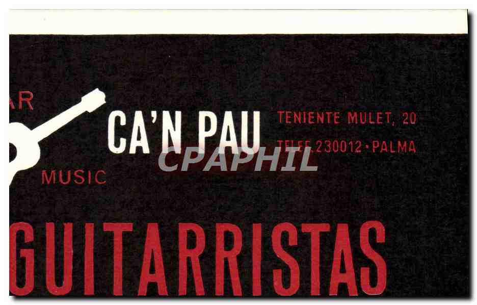 Carte de visite Ca'n Pau Guitarristas Cada Noche Palma Guitare