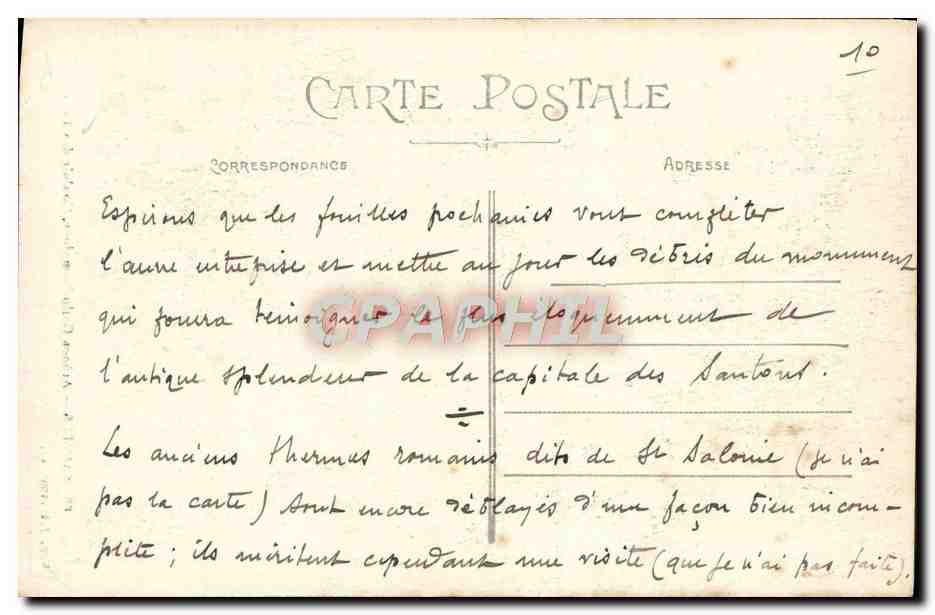 CPA Saintes Arenes Gallo Romaines Couloir des loges — Back