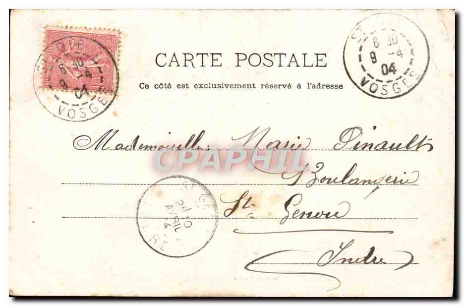CPA Saint Die Pierre de L'Aitre — Rückseite