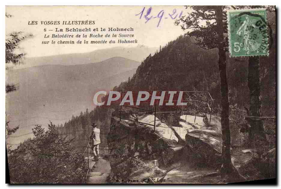 CPA Royan La Schlucht et le Hohnech Le belvedere de la roche de la source sur le chemin de la montee du Hohneck