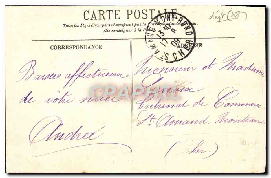 CPA Martigny Les Bains Hotel International — Verso