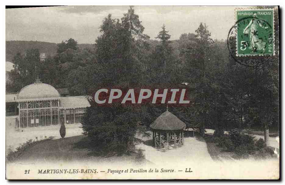 CPA Martigny Les Bains Paysage et Pavillon de la Source