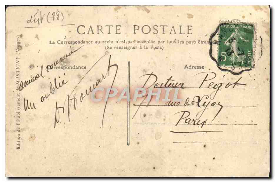 CPA Martigny Les Bains Sous les arbres — Rückseite