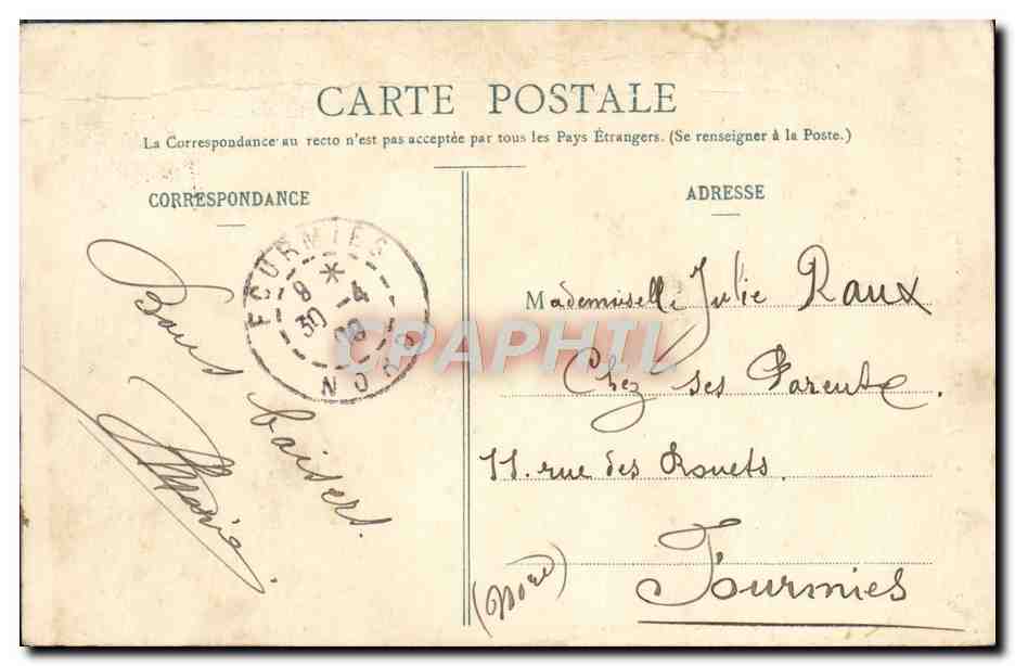 CPA Arras Rue Gambetta Ancienne Eglise Des Ursulines — Rückseite