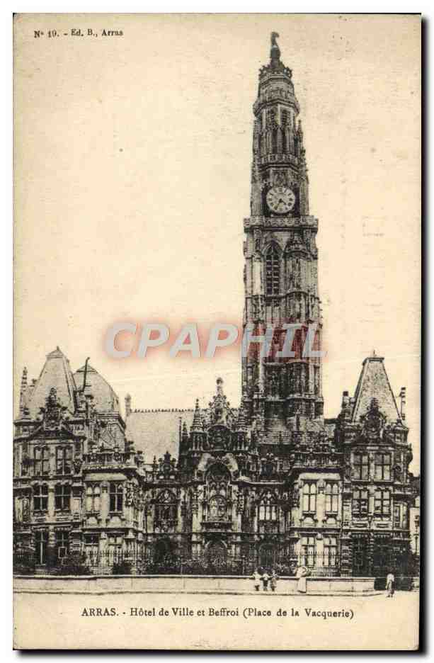 Arras - Hôtel de Ville et Beffroi (Place de la Vacquerie) — Éd. B., Arras, N° 10