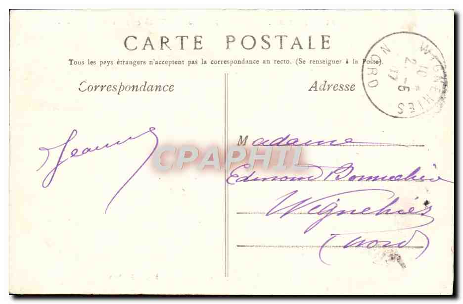 CPA Arras L'Hotel de Ville et la Petite Place — Rückseite