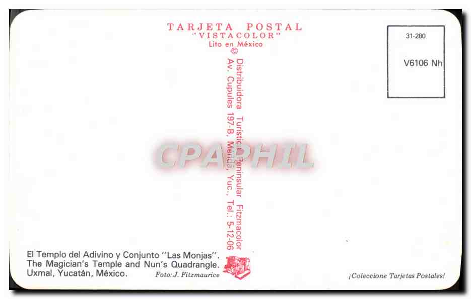 CPM Mexico Hotel Cencalli Desde la Laguna de las Monjas — Rückseite