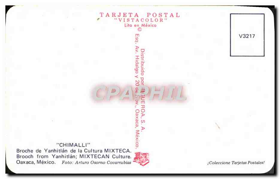 CPM Mexico Broche de Yanhitlan de la Cultura Mixteca — Rückseite