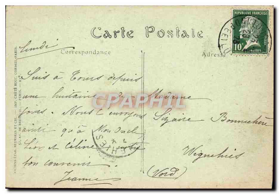 CPA Tours Pont de Pierre — Rückseite