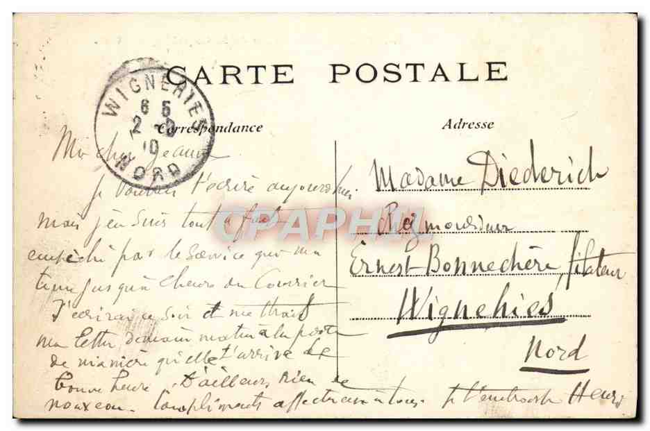 CPA Paris La Place de la Republique Tramway Lion — Rückseite