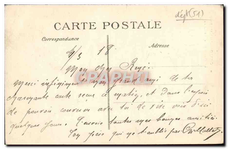 CPA Chalons Sur Marne Le Portail de la Cathedrale — Verso