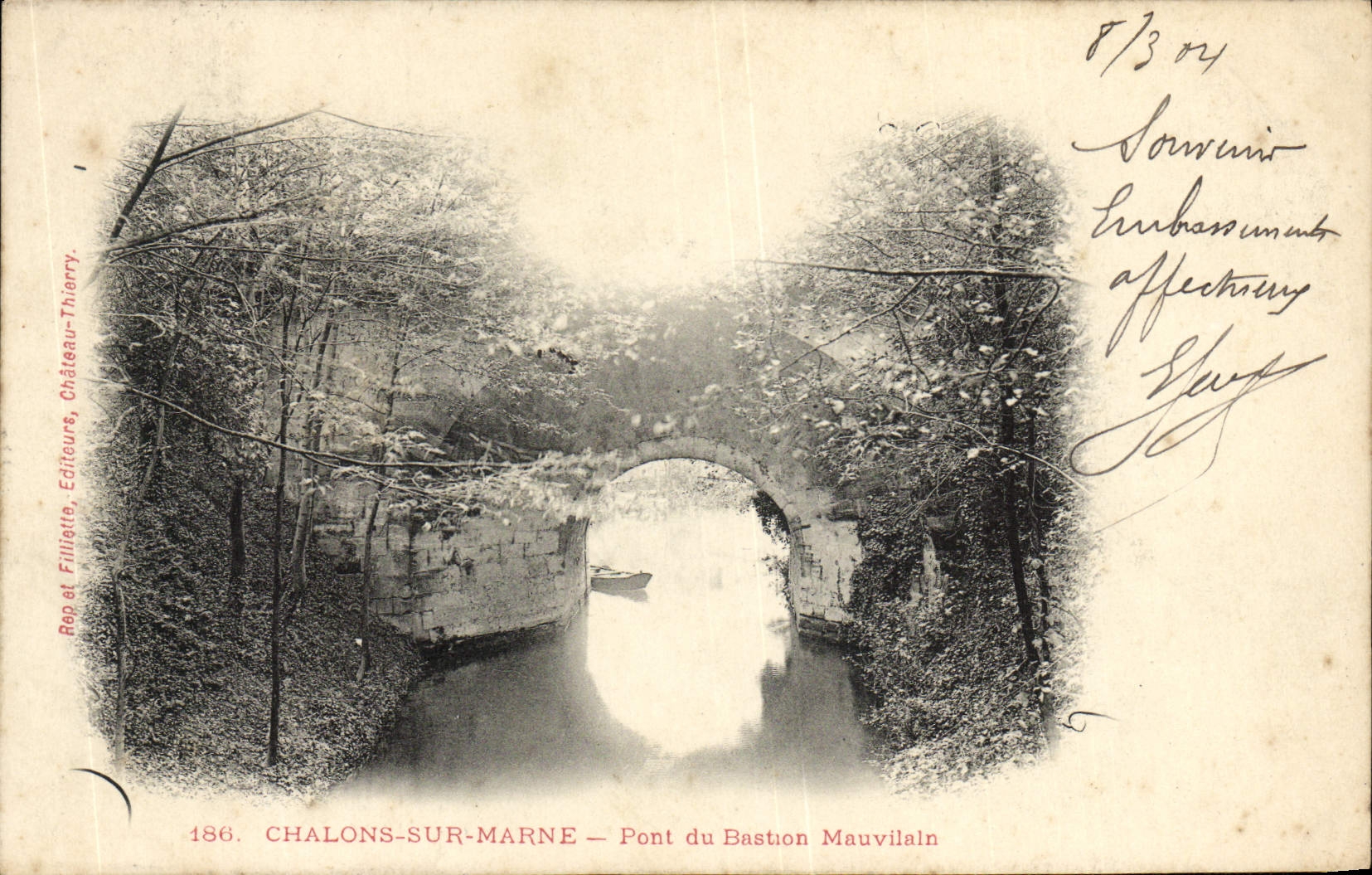 CPA Chalons Sur Marne Pont Du Bastion Mauvilain