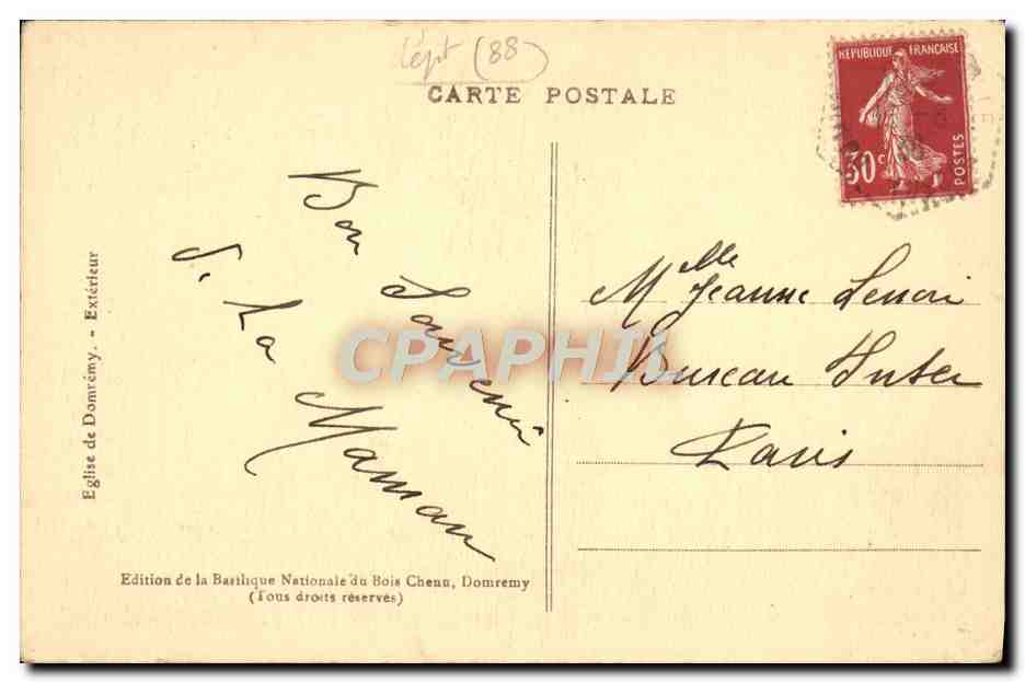 CPA Domremy Eglise — Reverso