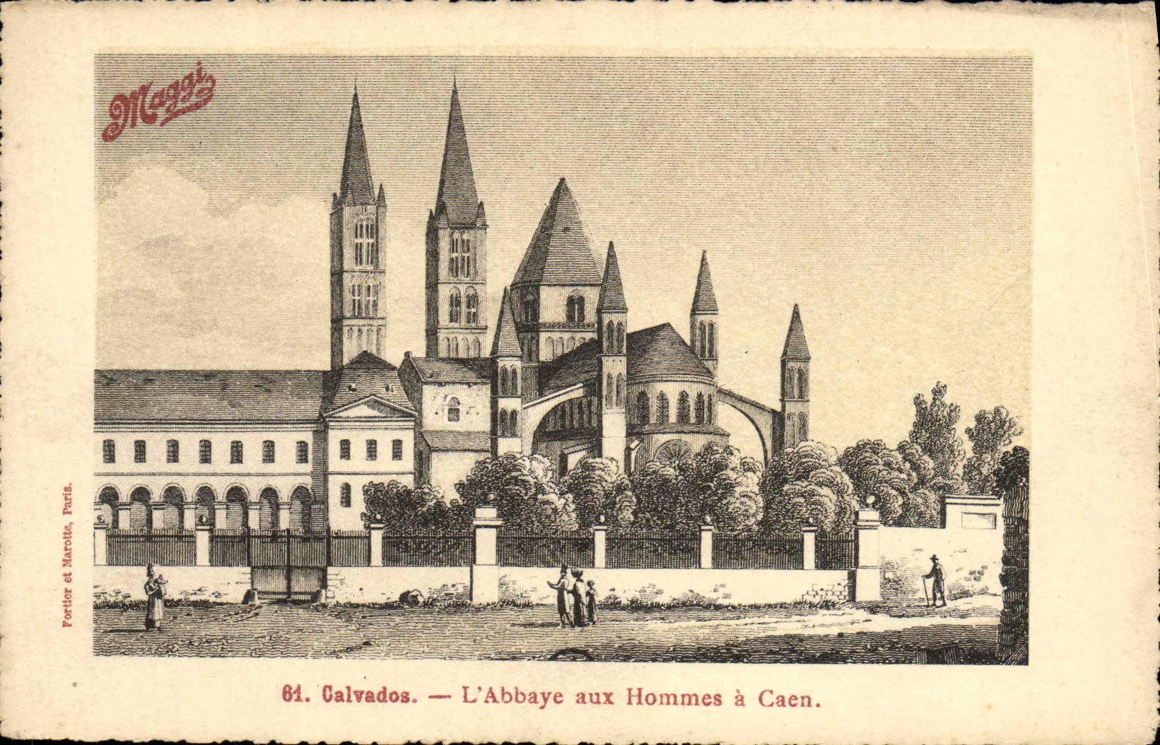 CPA Caen Calvados L'Abbaye aux Hommes Publicite Maggi