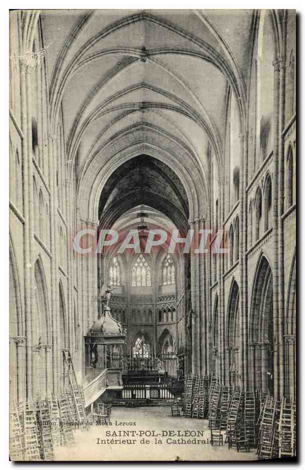 CPA Saint Pol De Leon Interieur de la Cathedrale