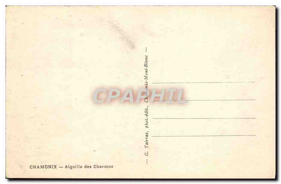 CPA Chamonix Aiguille Des Charmoz — Verso