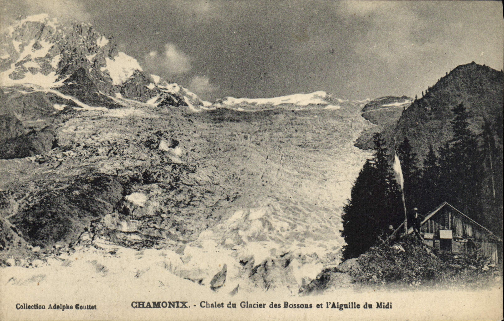 CPA Chamonix Chalet du Glacier des Bossons et l'aiguille du Midi