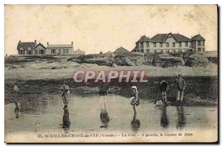 CPA St Gilles Croix de Vie la Cote Le casino et le Sion