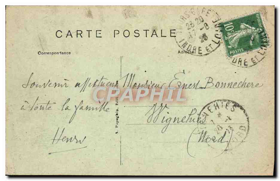 CPA Blois Le Chateau Prie Dieu d'Henri III — Verso
