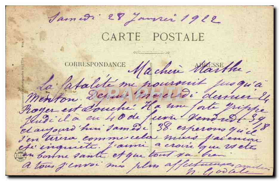 CPA Sanctuaire de ND de Laghet environs de Nice — Rückseite