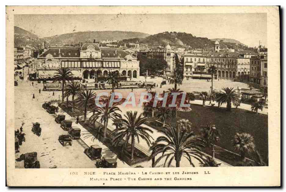 CPA Nice Place Massena Le Casino Et Les Jardins