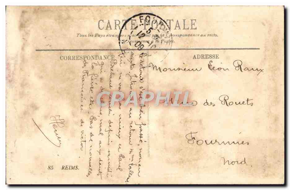CPA Reims L'eglise St Remy — Back