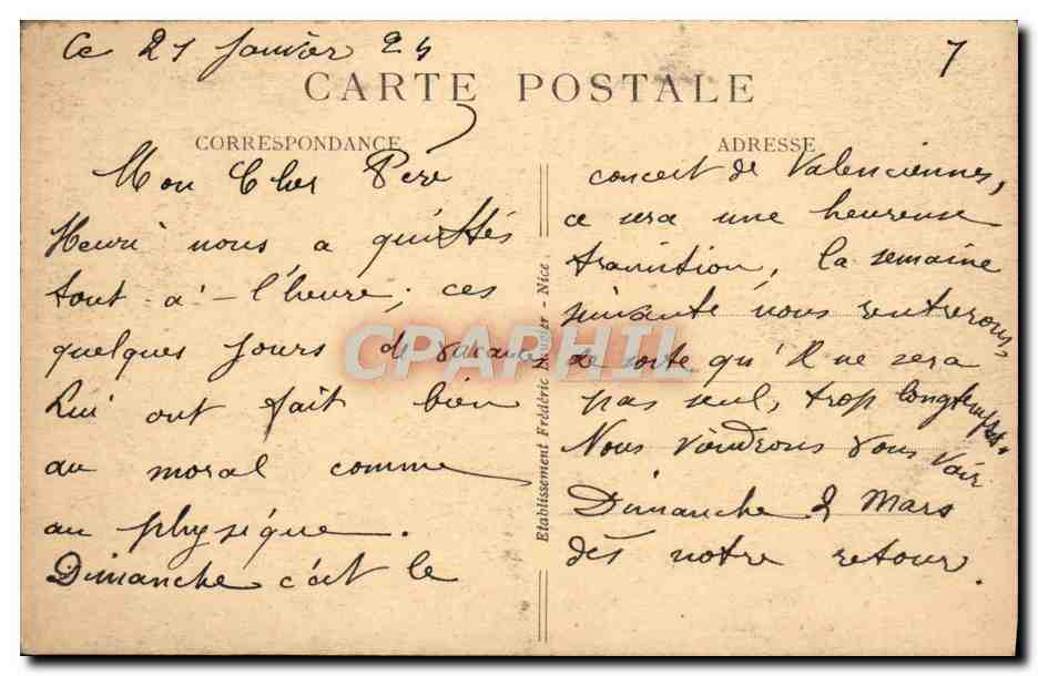 CPA Saint Raphael Maison Close ou vecut Alphonse Karr — Rückseite