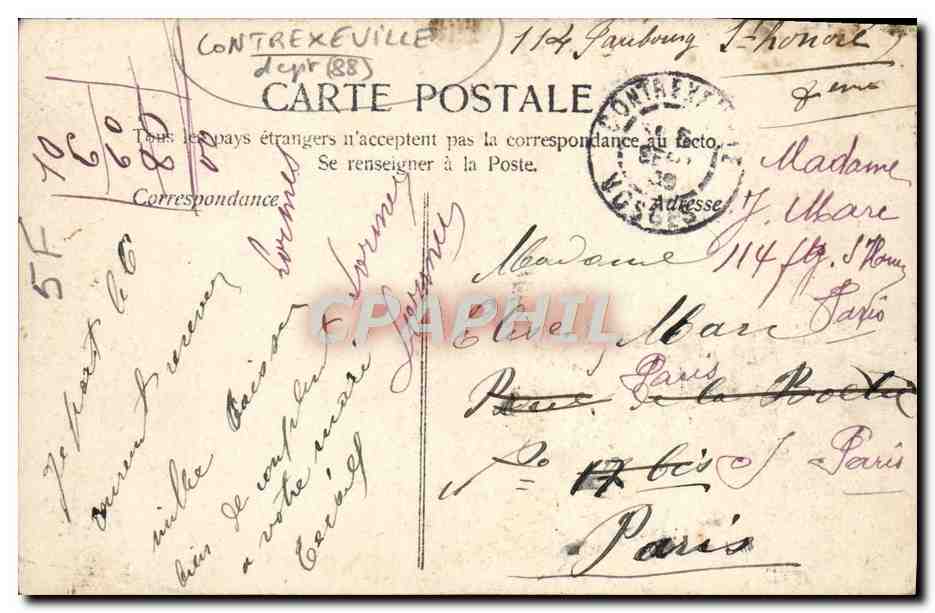 CPA Un baiser de Contrexeville Femmes  — Back
