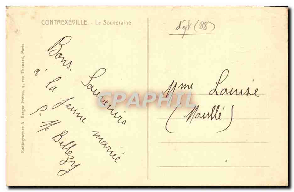 CPA Contrexeville La Souveraine — Back