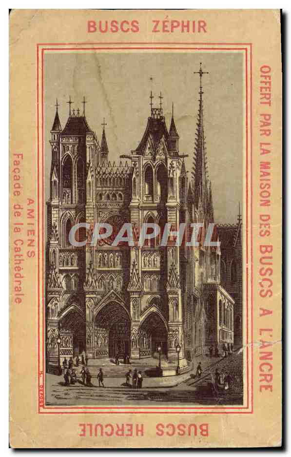 Chromo Amiens Facade de la cathedrale Nouveau Baleinage Rapide 