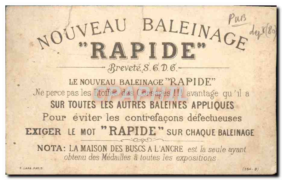 Chromo Amiens Facade de la cathedrale Nouveau Baleinage Rapide  — Verso