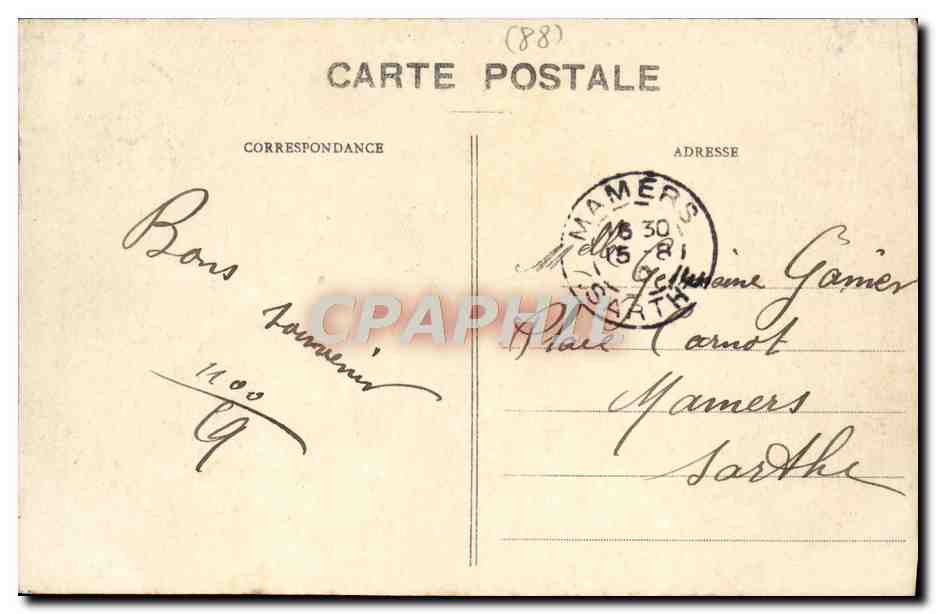 CPA Etablissement Thermal De Vittel Grande source et source salee — Back