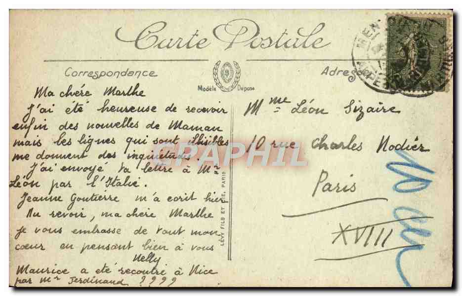CPA Menton Le Boulevard de Garatan Caleche Chevaux — Rückseite