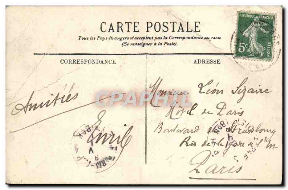 CPA Nancy La Fontaine de Neptune — Verso