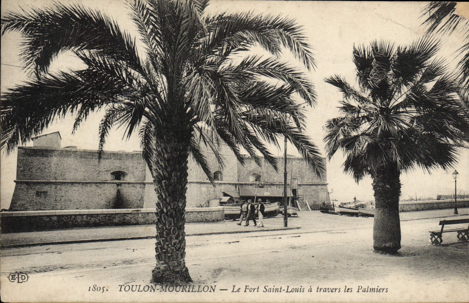 Toulon-Mourillon — Le Fort Saint-Louis à travers les Palmiers — E.P.D. n°1805