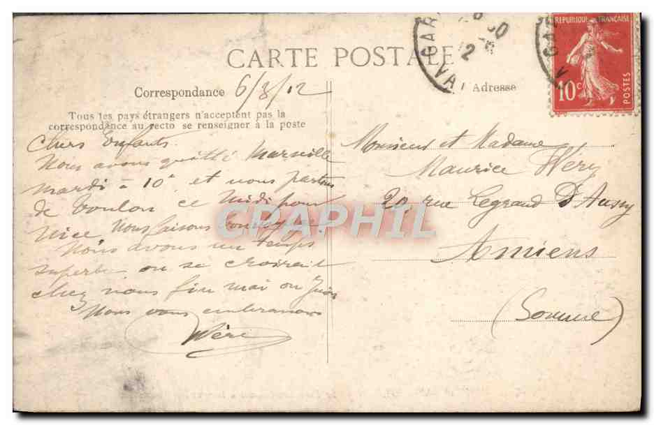 Toulon-Mourillon — Le Fort Saint-Louis à travers les Palmiers — E.P.D. n°1805 — Verso