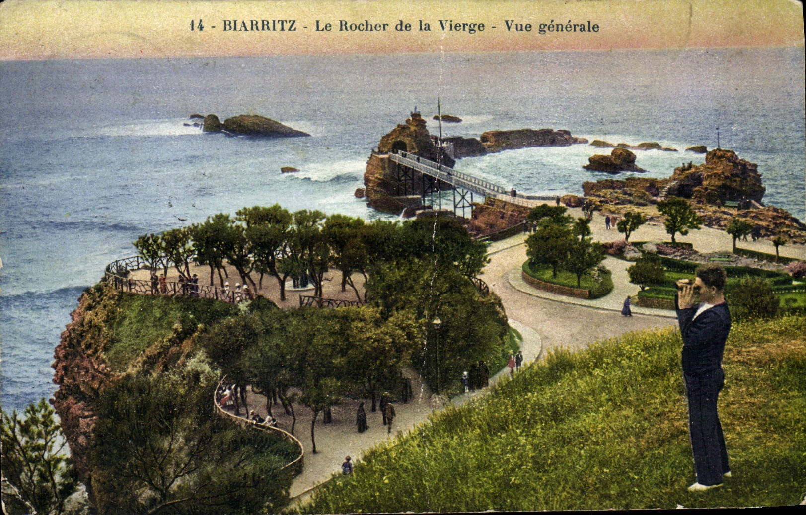 CPA Biarritz La Tempete au Rocher de la Vierge