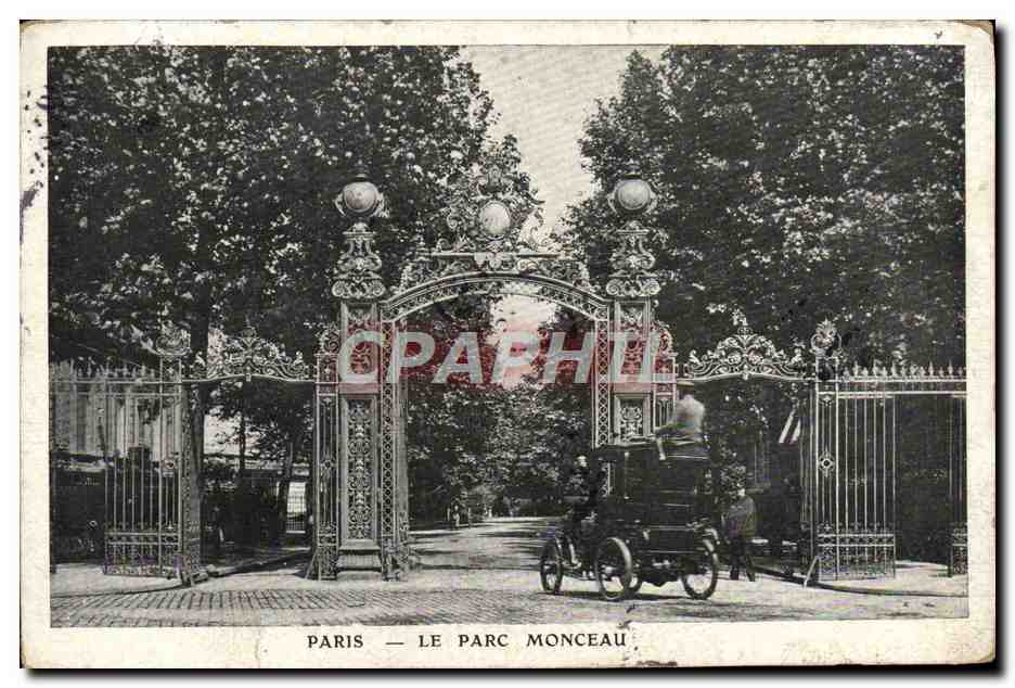 CPA Paris Le Parc Monceau Automobile